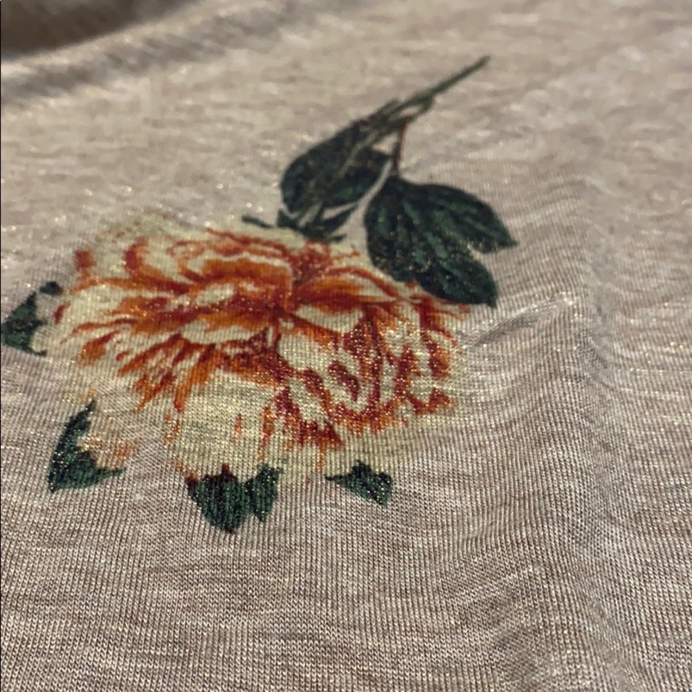 Lucky Brand Women’s Duquet Blouse – Floral Metallic Bell Sleeves, Size Medium - Picture 11 of 15
